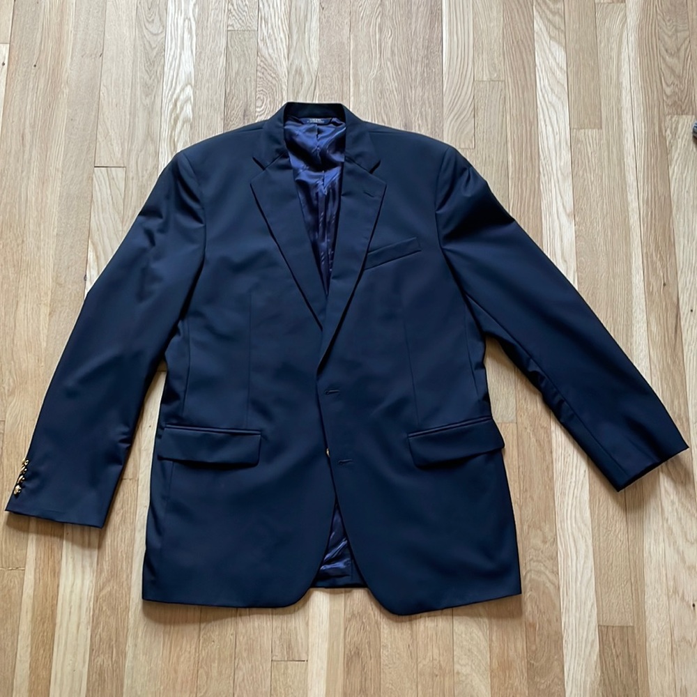 Brooks Brothers - Madison Blue Navy Blazer 44L Made in USA Super 120s Wool
